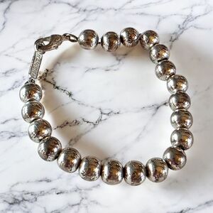 Vintage Napier Silver Beaded Bracelet — Signed